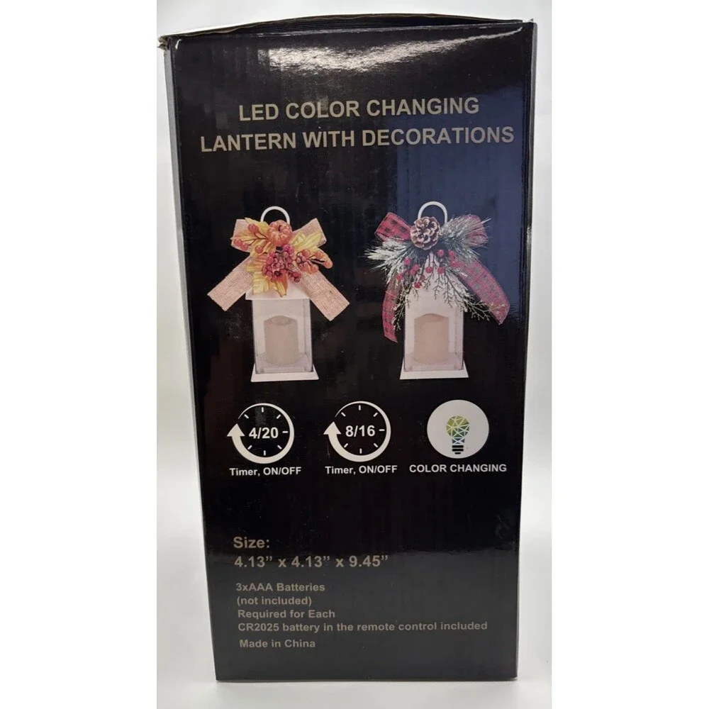 White LED Color Changing Lantern Harvest & Christmas New In Box With Remote
